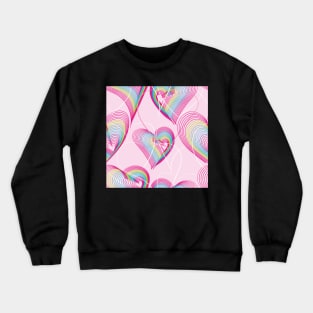 Candy rainbow hearts pattern Crewneck Sweatshirt